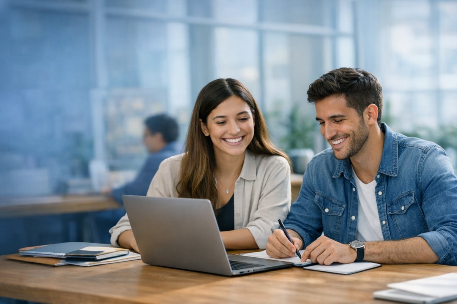 Estudiantes Latinos estudiando 